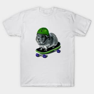 Skateboarding Guinea Pig Helmet T-Shirt